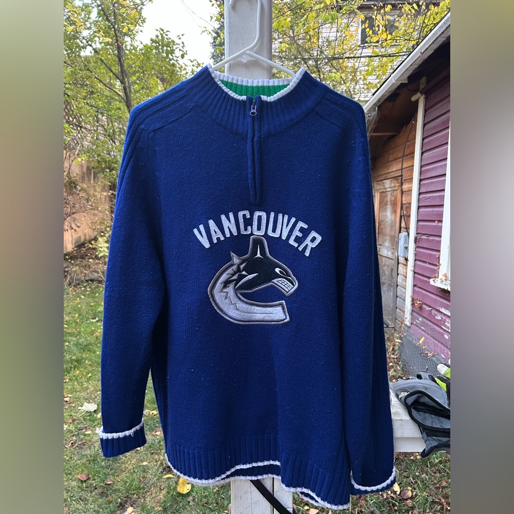 NHL Vancouver Canucks Blue Zip-Up Sweater
